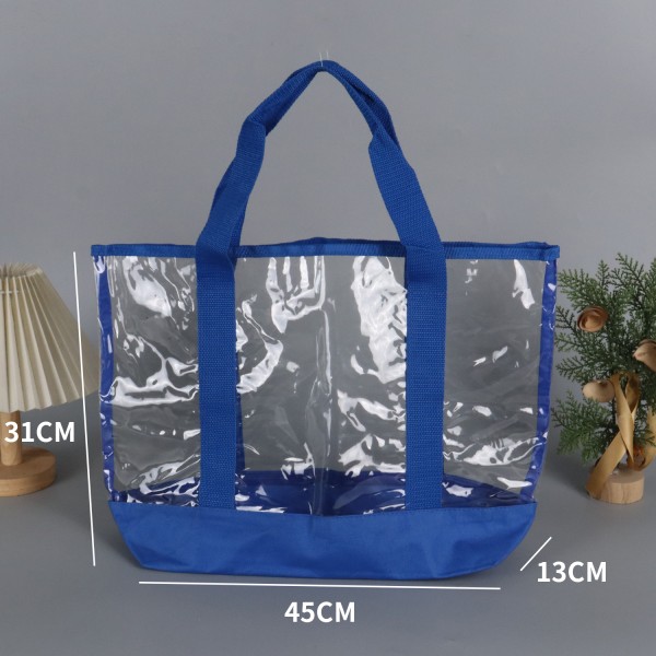 外貿牛津布拼PVC手提包定制廠家